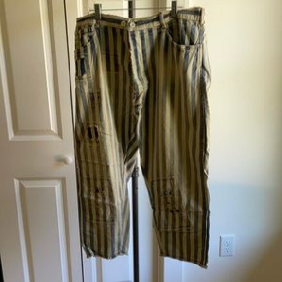 Women Pants & Jumpsuits Magnolia Pearl Railroad Striped Cotton Trousers - Picture 2 of 5